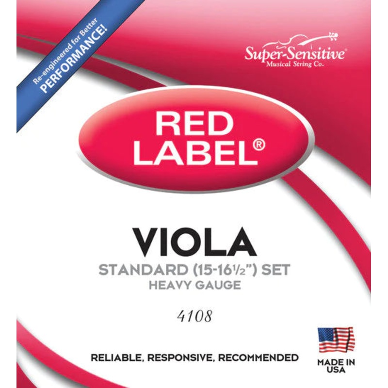 super-sensitive-4108-red-label-viola-nickel-standard-string-set-15-16-1-2-inch Super Sensitive 4108 Red Label Viola Nickel Standard String Set 15 - 16 1/2-Inch