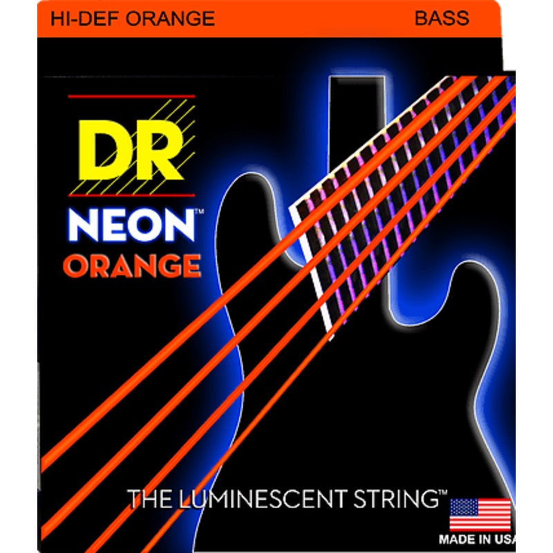 dr-neon-bass-string-set-orange-040-100 DR Neon Bass String Set, Orange, .040-.100