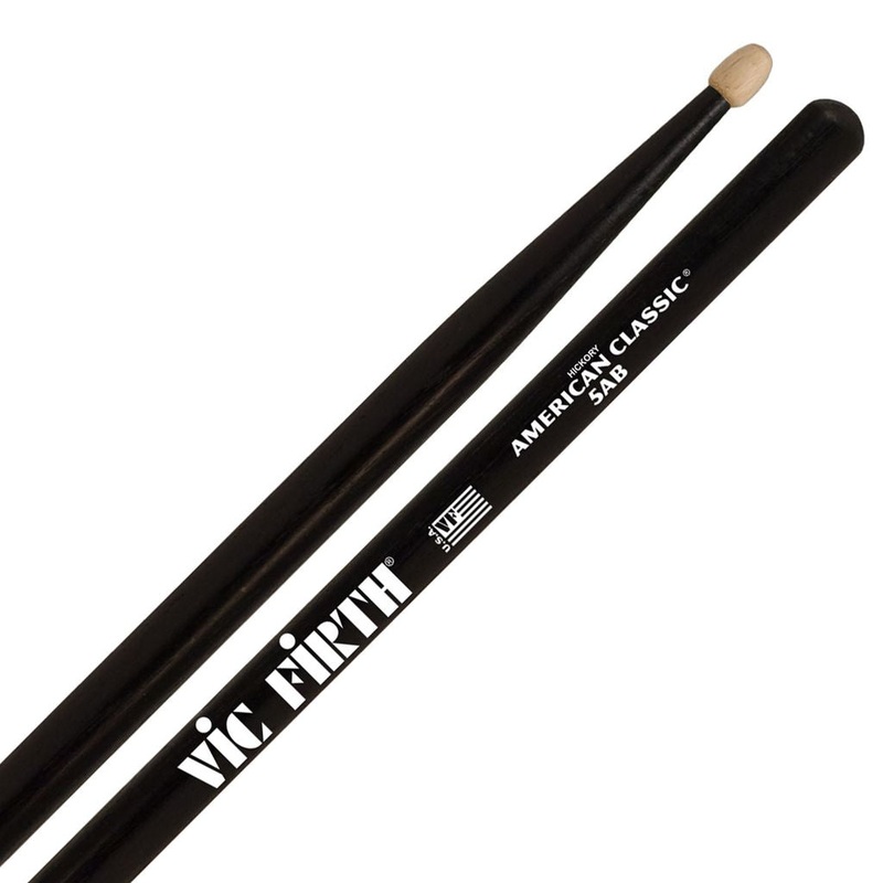 vic-firth-american-classic-hickory-drumstick-wood-tip-5a-black Vic Firth American Classic Hickory Drumstick, Wood Tip, 5A Black