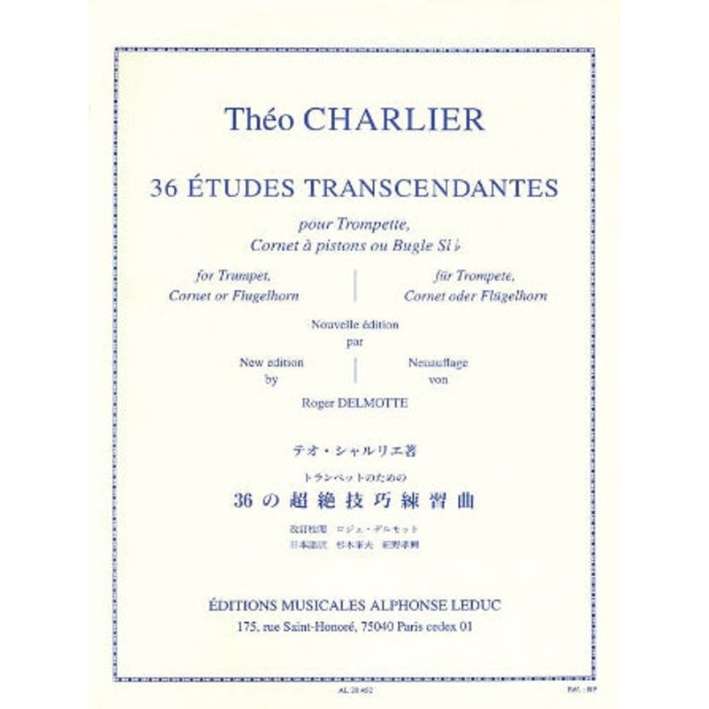 36-etudes-transcendantes-for-trumpet-cornet-or-flugelhorn-charlier-delmotte 36 Etudes Transcendantes for Trumpet, Cornet or Flugelhorn - Charlier/Delmotte