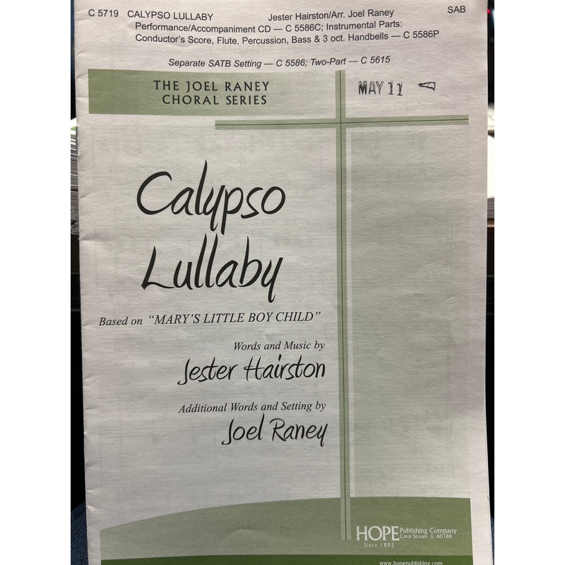 calypso-lullaby-sab-hairston-raney Calypso Lullaby - SAB - Hairston / Raney