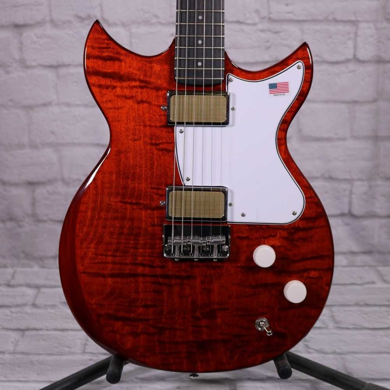 harmony-guitars-rebel-flame-maple-electric-guitar-transparent-red Harmony Guitars Rebel Flame Maple Electric Guitar- Transparent Red