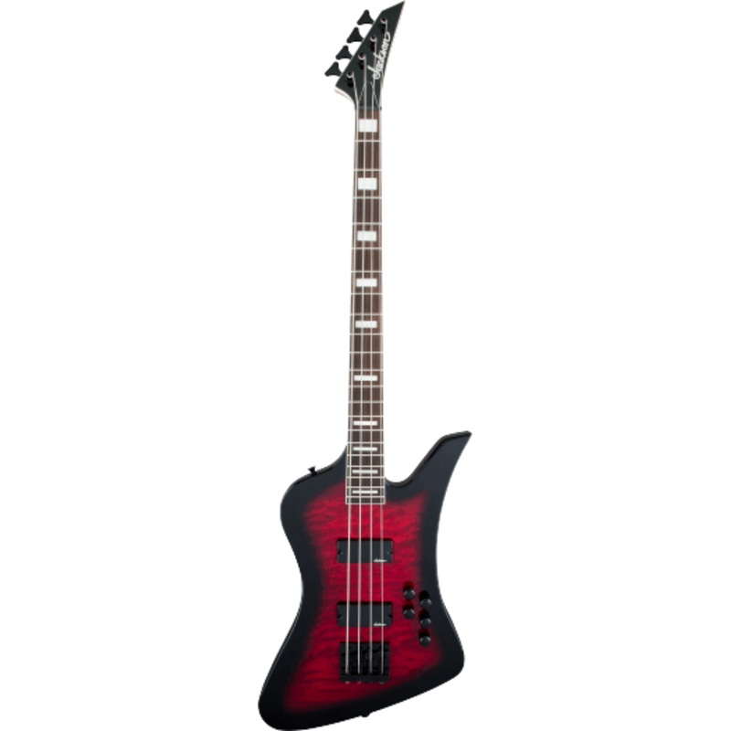jackson-js-series-kelly-bird-js3q-amaranth-fingerboard-transparent-red-burst-bass-guitar-see-description Jackson JS Series Kelly Bird JS3Q, Amaranth Fingerboard, Transparent Red Burst Bass Guitar - See Description