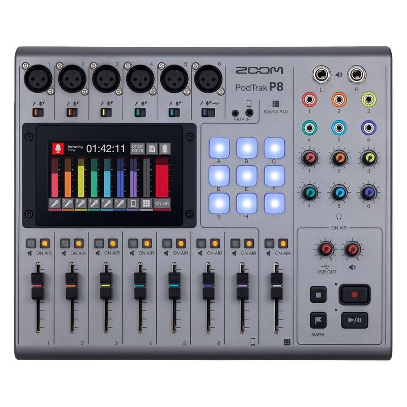 zoom-podtrak-p8-8-channel-podcast-production-studio ZOOM PodTrak P8 8-Channel Podcast Production Studio