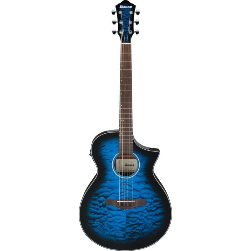 ibanez-aewc16qa-acoustic-guitar-transparent-blue-sunburst-high-gloss-top-natural-high-gloss-back-and-sides Ibanez AEWC16QA Acoustic Guitar - Transparent Blue Sunburst High Gloss top / Natural High Gloss back and sides