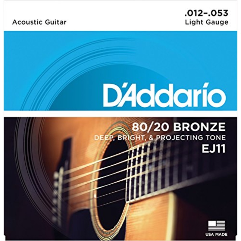 d-addario-ej11-12-53-light-80-20-bronze-acoustic-guitar-strings D'Addario EJ11 12-53 Light, 80/20 Bronze Acoustic Guitar Strings