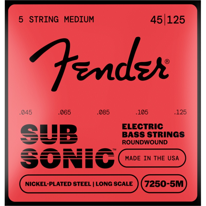 fender-subsonic-7250-5m-bass-string-set-nickel-plated-steel-5-string-long-scale-gauges-045-125 Fender SubSonic 7250-5M Bass String Set, Nickel-Plated Steel, 5-String, Long Scale, Gauges .045-.125