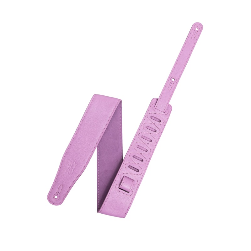 levy-s-m26gfp-pnk-2-5-wide-pastel-leather-guitar-strap-pink Levy's M26GFP-PNK 2.5" Wide Pastel Leather Guitar Strap, Pink
