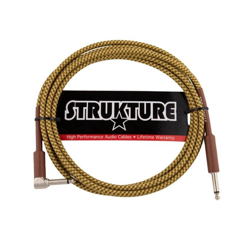 strukture-sc10twr-instrument-cable-vintage-tweed-10-ft-right-angle STRUKTURE SC10TWR INSTRUMENT CABLE - VINTAGE TWEED, 10 FT Right Angle