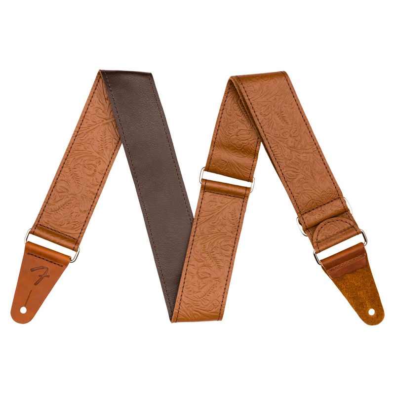 used-fender-tooled-leather-2-strap-brown Used Fender Tooled Leather 2" Strap, Brown