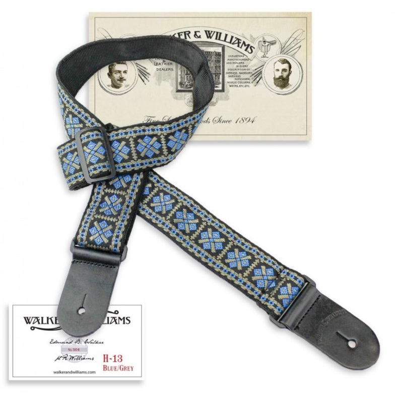 walker-and-williams-h-13-vintage-series-woven-hootenanny-hippie-strap-blue-grey Walker and Williams H-13 Vintage Series Woven Hootenanny Hippie Strap Blue & Grey