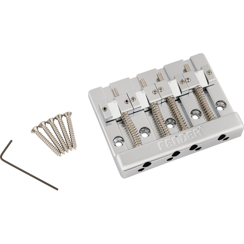 fender-himass-4-string-bass-bridge-assembly-with-brass-saddles Fender HiMass 4-String Bass Bridge Assembly With Brass Saddles