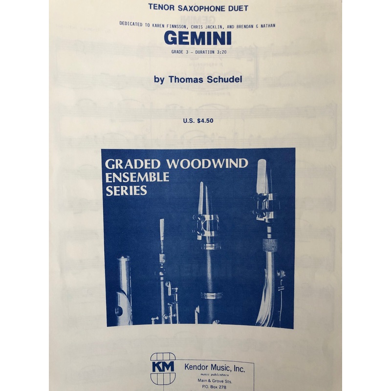 gemini-tenor-saxophone-duet-schudel Gemini- Tenor Saxophone Duet - Schudel