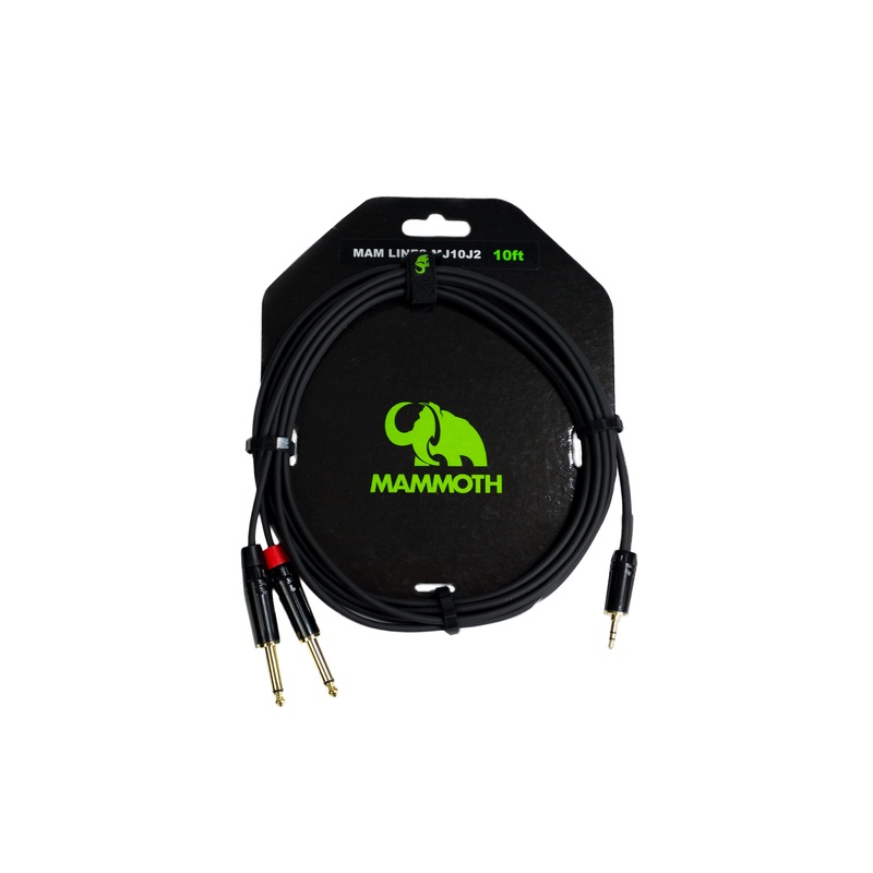mammoth-mam-lines-mj10j2-audio-cable-mini-trs-dual-jack-10ft Mammoth MAM LINES MJ10J2 Audio Cable - Mini TRS-Dual Jack - 10ft