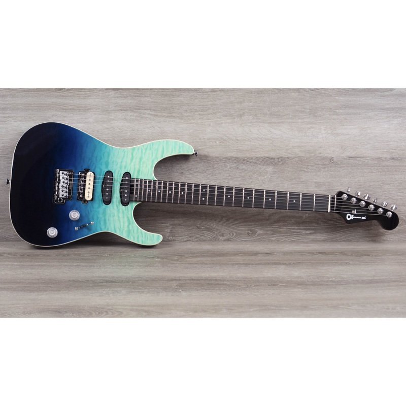 charvel-pro-mod-plus-dinky-dk24-hss-2pt-eb-qm-ebony-fingerboard-blue-curaao Charvel Pro-Mod Plus Dinky DK24 HSS 2PT EB QM, Ebony Fingerboard - Blue Curaao