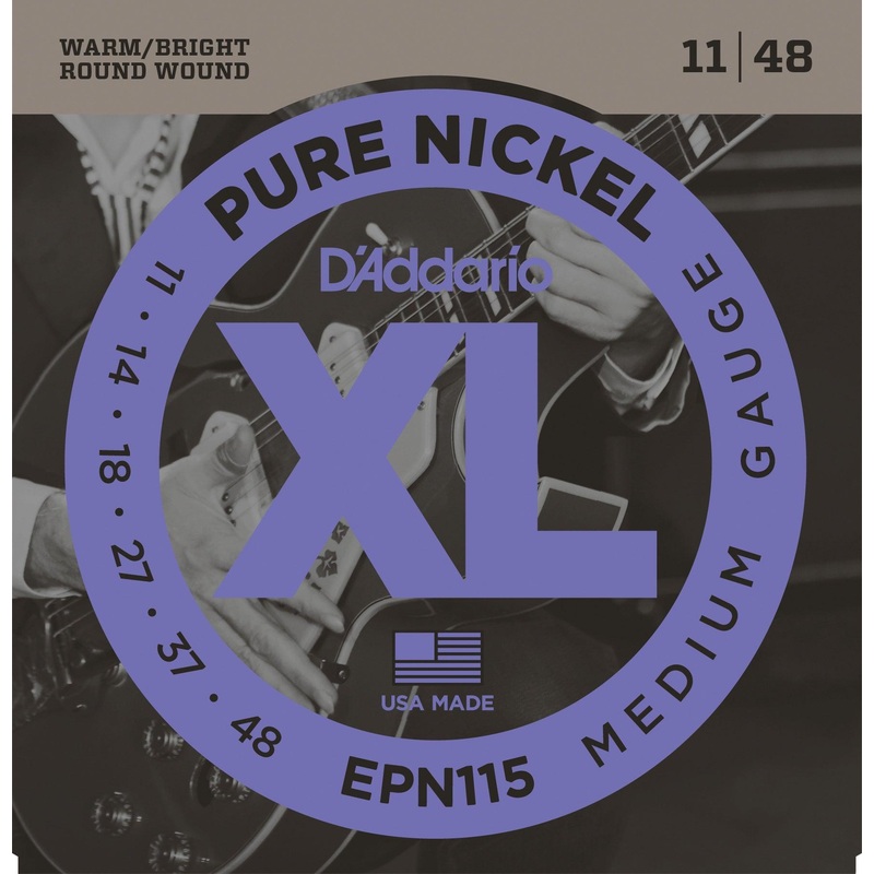 d-addario-xl-pure-nickel-electric-guitar-string-set-epn115-blues-jazz-rock-011-048 D'Addario XL Pure Nickel Electric Guitar String Set, EPN115 Blues/Jazz Rock .011-.048