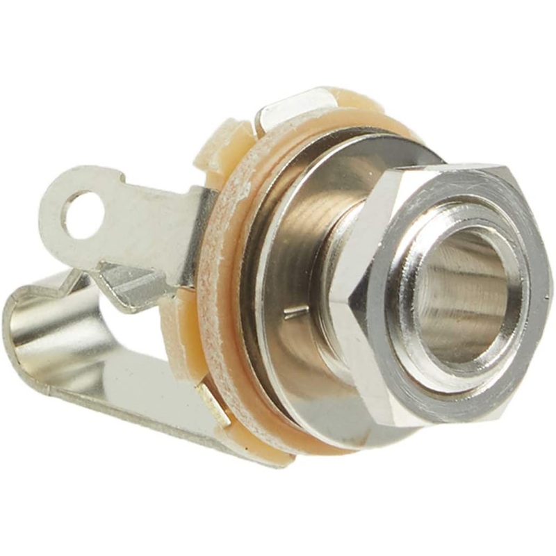 input-jack-female-1-4-inch-jack-with-nut-and-washer-nickel-finish Input Jack Female 1/4-Inch Jack with Nut and Washer, Nickel Finish