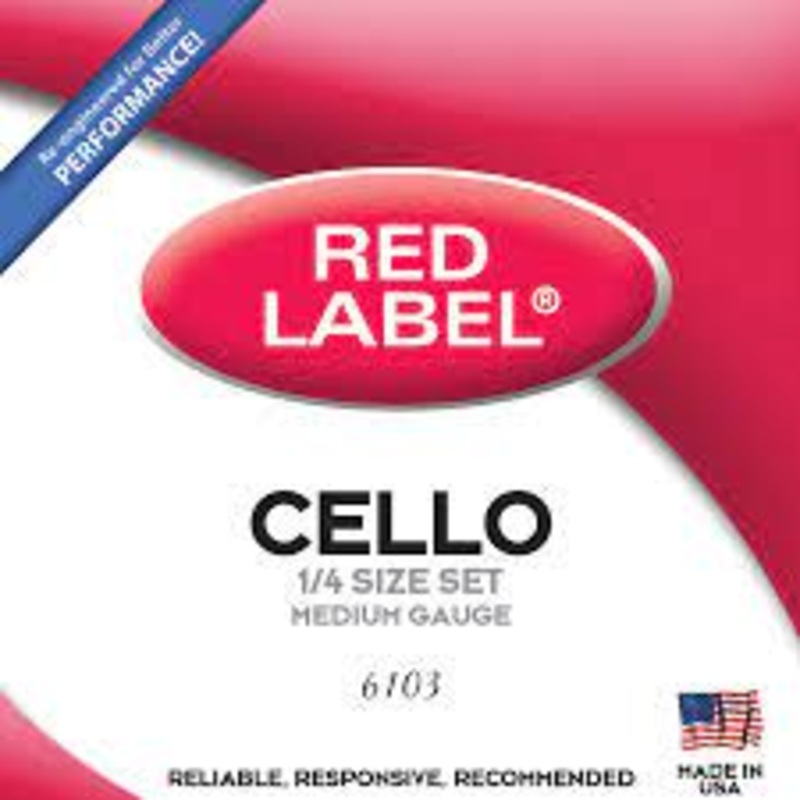 red-label-6103-cello-1-4-medium-gauge-strings Red Label 6103 Cello 1/4 Medium Gauge Strings