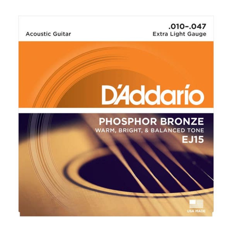 d-addario-extra-light-acoustic-steel-string-set-10-47-ej15 D'Addario Extra Light Acoustic Steel String Set 10-47 (EJ15)