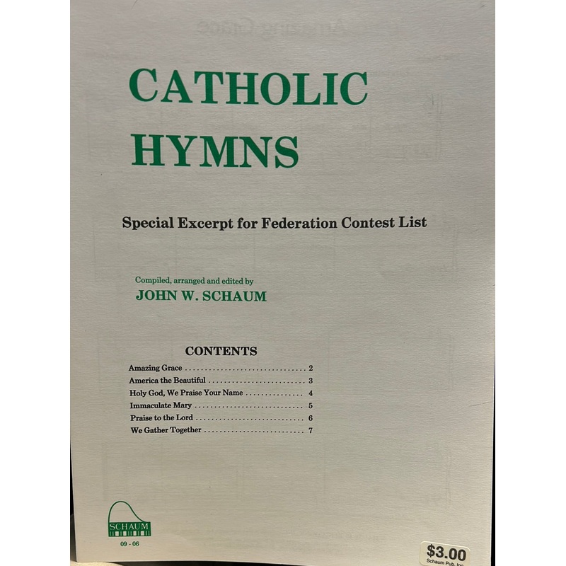 catholic-hymns-piano-schaum Catholic Hymns - Piano - Schaum