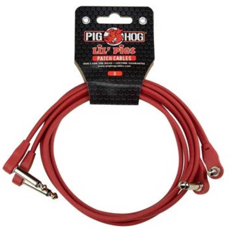 pig-hog-lil-pigs-3ft-low-profile-patch-cables-2-pack-candy-apple-red Pig Hog Lil Pigs 3ft Low Profile Patch Cables - 2 pack, Candy Apple Red