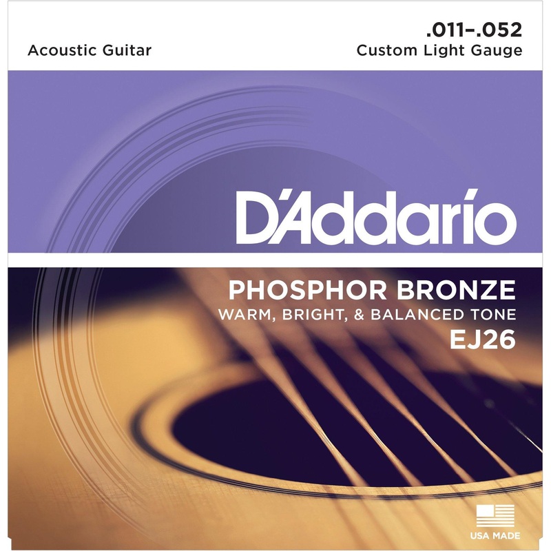 d-addario-acoustic-string-set-phosphor-bronze-ej26-custom-light-011-052 D'Addario Acoustic String Set, Phosphor Bronze, EJ26 Custom Light .011-.052