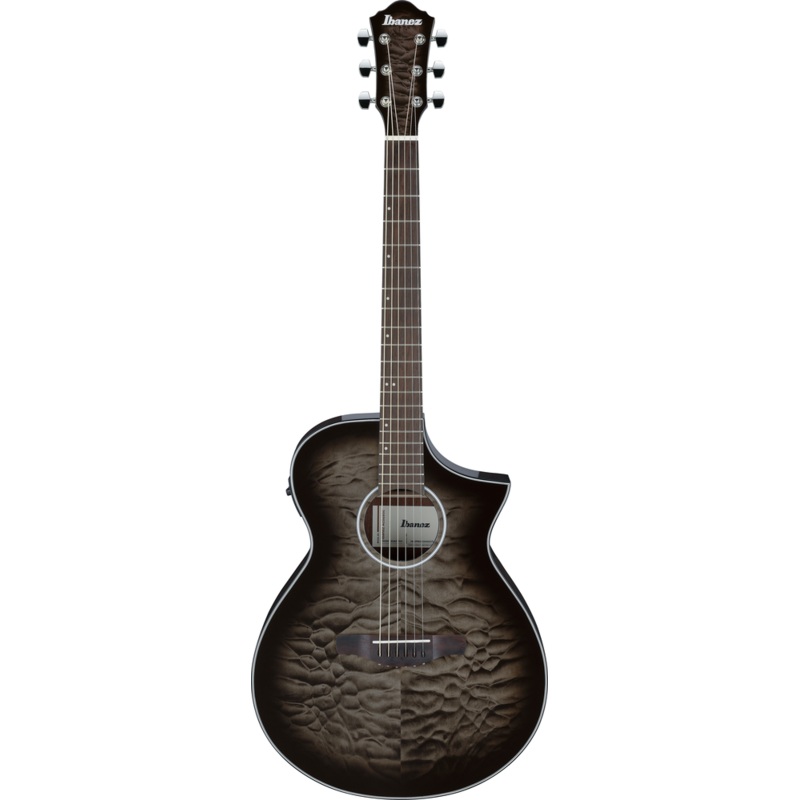 ibanez-aewc16qa-acoustic-guitar-transparent-black-sunburst-high-gloss-top-natural-high-gloss-back-and-sides Ibanez AEWC16QA Acoustic Guitar - Transparent Black Sunburst High Gloss top / Natural High Gloss back and sides