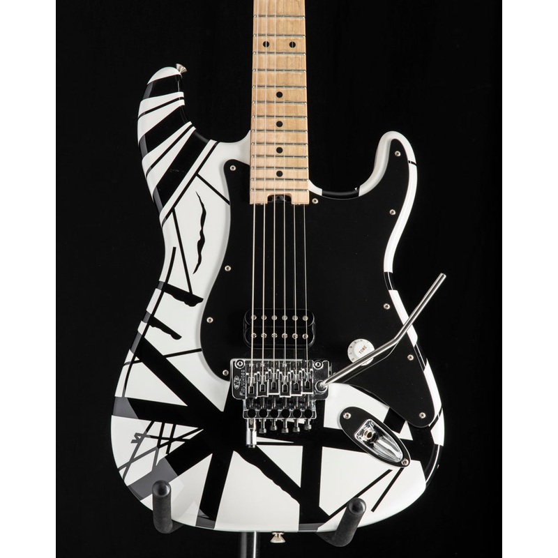 used-evh-striped-series-black-and-white Used EVH Striped Series Black and White