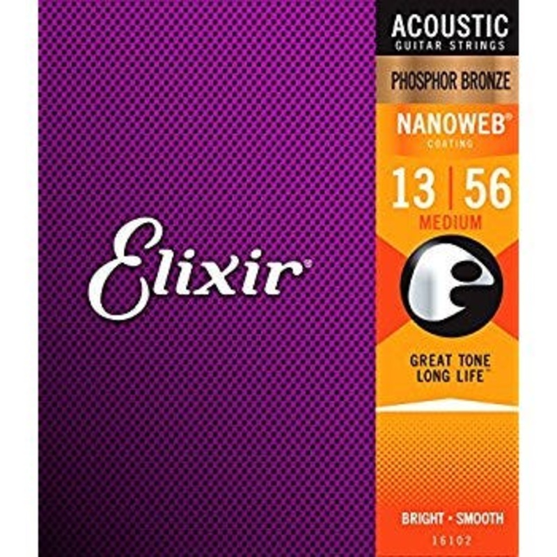 elixir-nanoweb-phosphor-bronze-acoustic-string-set-13-56-medium Elixir Nanoweb Phosphor Bronze Acoustic String Set - 13-56 - Medium