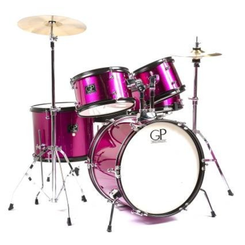granite-percussion-jr5-5-piece-junior-drum-set-w-cymbals-throne-more-black Granite Percussion JR5 5 Piece Junior Drum Set w/Cymbals, Throne & More Black