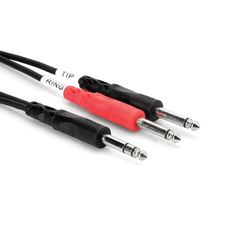 hosa-stereo-cable-1-4-trs-dual-1-4-ts-3m-stp203 HOSA Stereo Cable - 1/4'' TRS - Dual 1/4" TS - 3m (STP203)