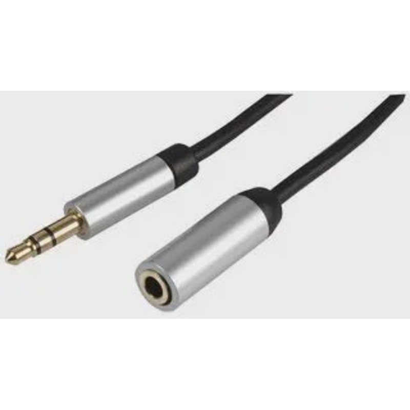 3m-slim-3-5mm-stereo-jack-plug-3-5mm-socket-headphone-extension-cable 3m Slim 3.5mm Stereo Jack Plug - 3.5mm Socket - Headphone Extension Cable