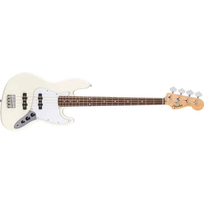 fender-standard-jazz-bass-laurel-fingerboard-white-pickguard-olympic-white Fender Standard Jazz Bass, Laurel Fingerboard, White Pickguard, Olympic White