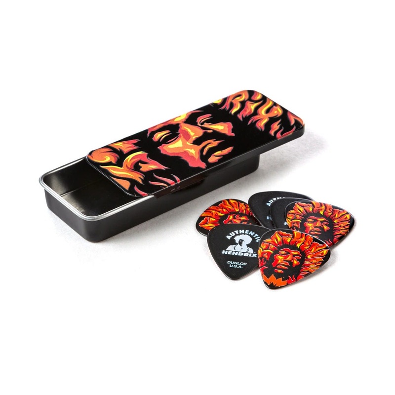 jim-dunlop-jimi-hendrix-voodoo-fire-pick-tin-6-picks Jim Dunlop Jimi Hendrix Voodoo Fire Pick Tin (6 Picks)
