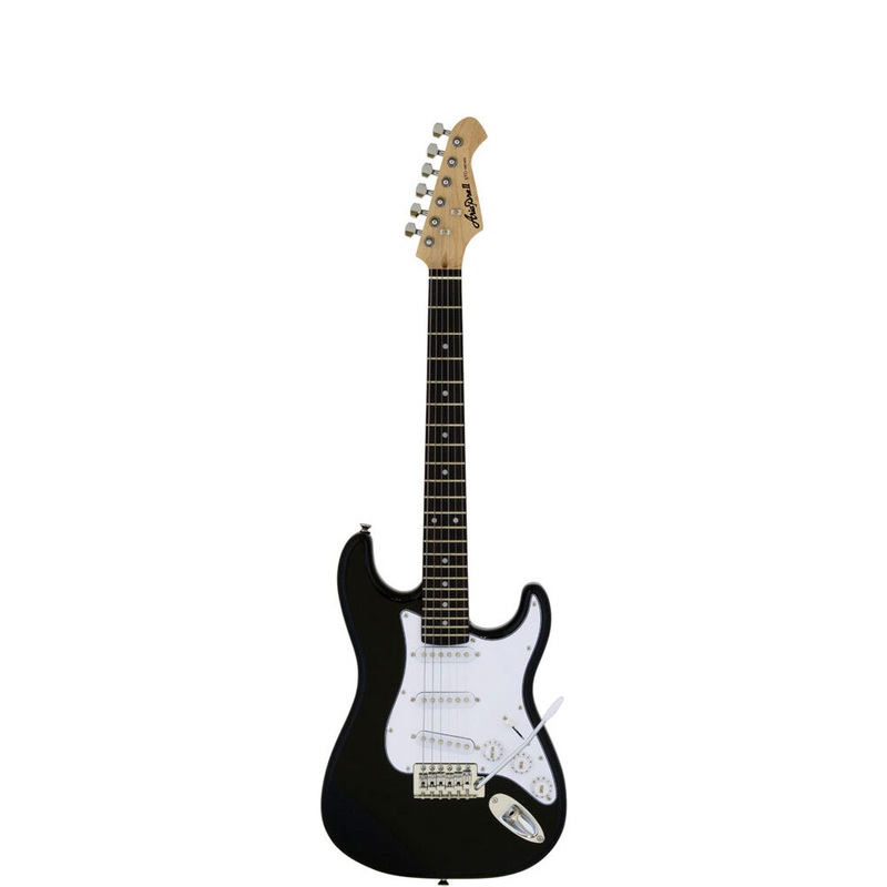 aria-stg-mini-series-3-4-size-electric-guitar-in-black-pickups-3-x-single-coil Aria STG-MINI Series 3/4 Size Electric Guitar in Black Pickups: 3 x Single Coil
