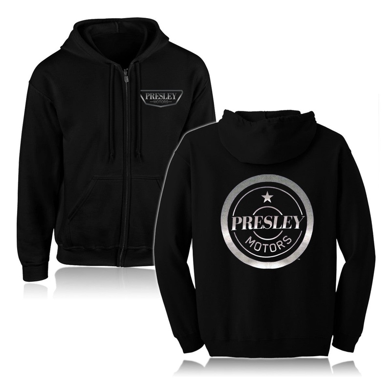 presley-motors-zip-hoodie-black Presley Motors Zip Hoodie BLACK