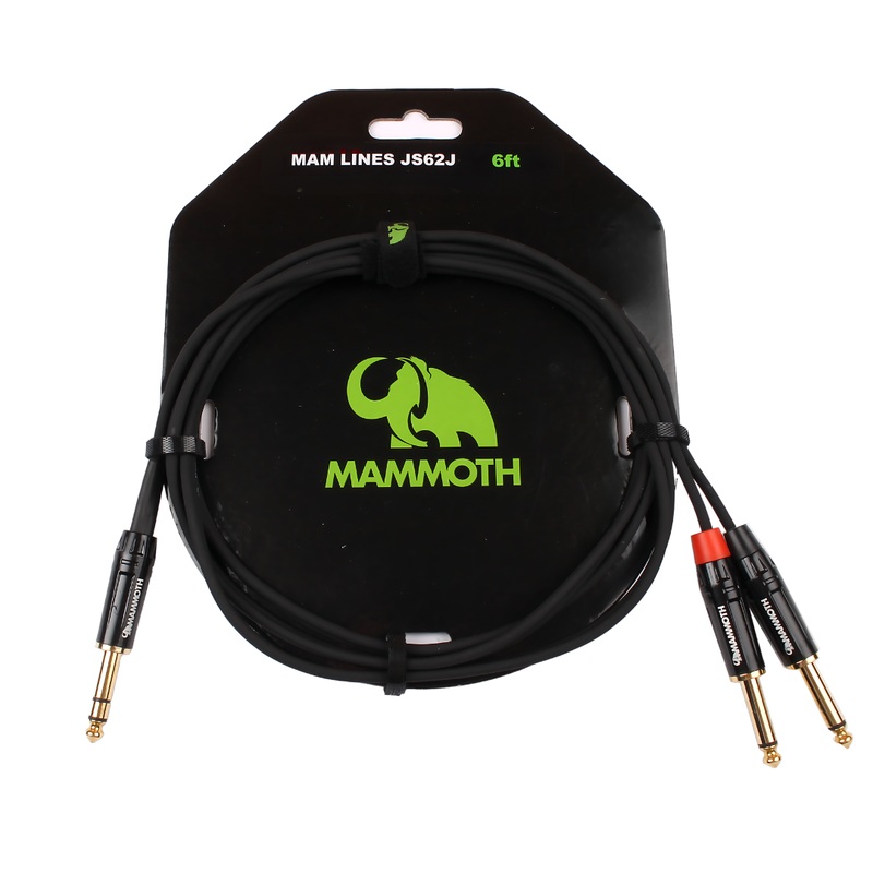 mammoth-mam-lines-js62j-audio-cable-6ft-stereo-jack-to-2-mono-jack Mammoth MAM Lines JS62J - Audio Cable - 6Ft - Stereo Jack to 2 Mono Jack