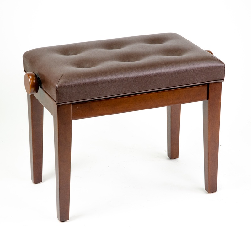 linley-adjustable-piano-bench-w-buttoned-seat-matte-walnut Linley Adjustable Piano Bench w/ Buttoned Seat Matte Walnut