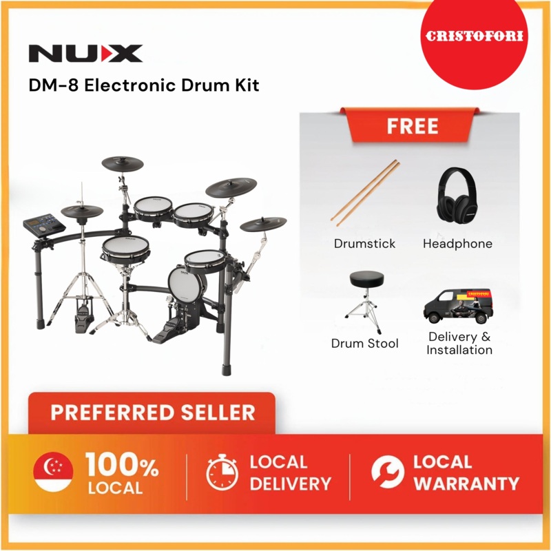 nux-dm-8-electronic-drum-kit NUX DM-8 Electronic Drum Kit