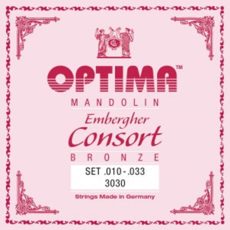 optima-mandolin-lenzer-consort-string-set-bronze-polished-loop-end-010-033 Optima Mandolin Lenzer Consort String Set, Bronze Polished, Loop End, .010-.033