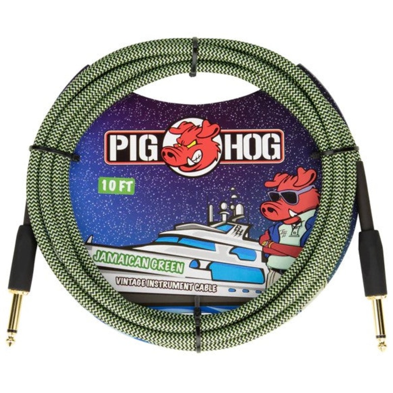 pig-hog-jamaican-green-instrument-cable-10ft Pig Hog "Jamaican Green" Instrument Cable - 10ft.