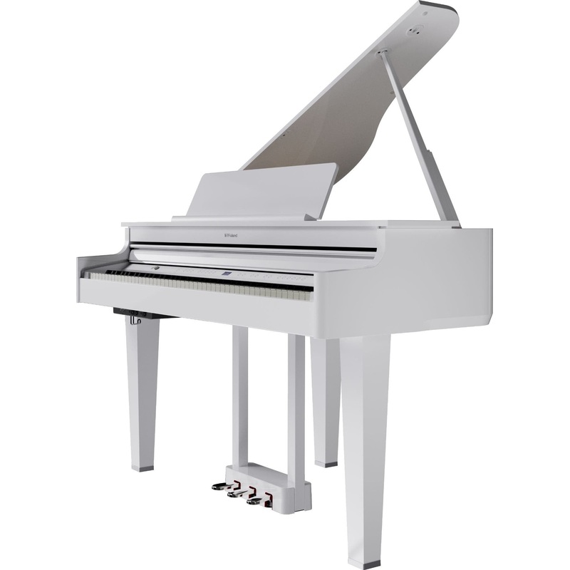 roland-gp6pw-mini-digital-grand-piano-w-bench-polished-white Roland GP6PW Mini Digital Grand Piano w/Bench - Polished White