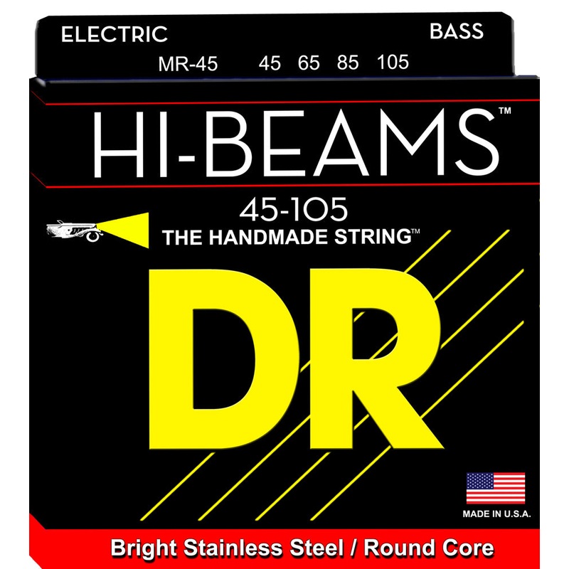 dr-strings-hi-beams-mr-45-stainless-steel-bass-strings-45-105-medium DR Strings HI-BEAMS - MR-45 Stainless Steel Bass Strings: 45-105 - Medium