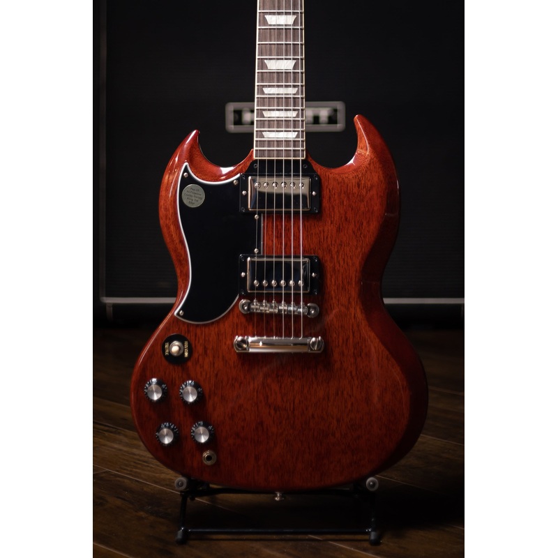 gibson-sg-standard-61-stop-bar-left-handed-electric-guitar-vintage-cherry Gibson SG Standard 61 Stop Bar Left Handed Electric Guitar - Vintage Cherry