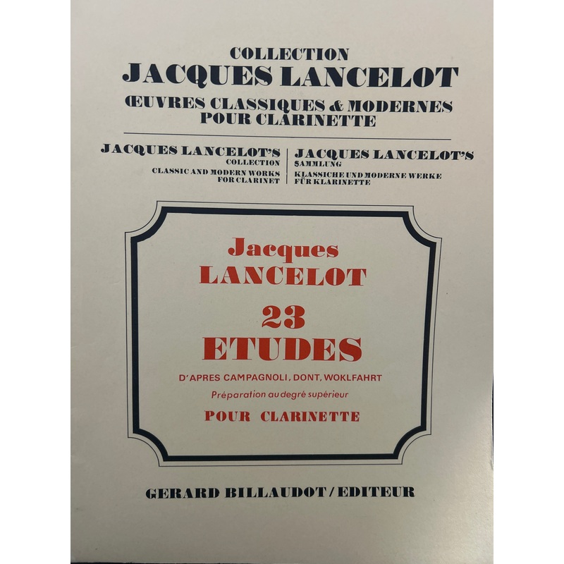 23-etudes-for-clarinet-lancelot-billaudot 23 Etudes for Clarinet - Lancelot / Billaudot