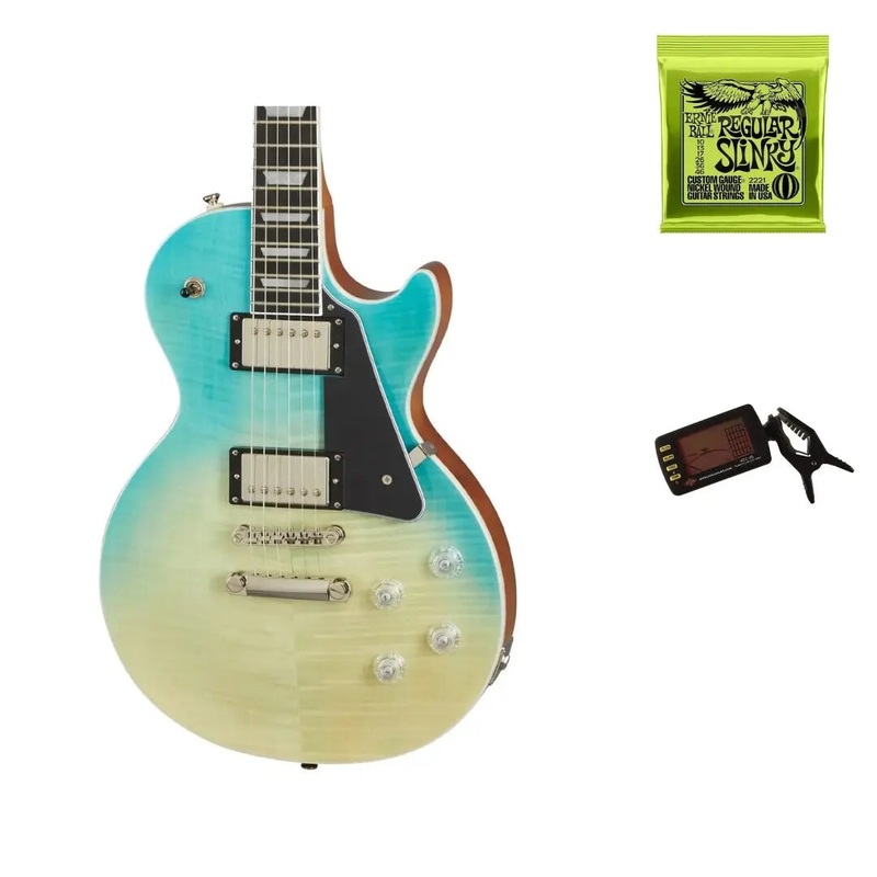 epiphone-les-paul-modern-figured-caribbean-blue-fade-bundle Epiphone Les Paul Modern Figured Caribbean Blue Fade (Bundle)
