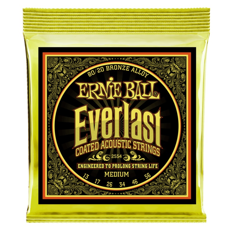 ernie-ball-2554-everlast-medium-coated-80-20-bronze-acoustic-guitar-strings-13-56-gauge ERNIE BALL 2554 EVERLAST MEDIUM COATED 80/20 BRONZE ACOUSTIC GUITAR STRINGS - 13-56 GAUGE