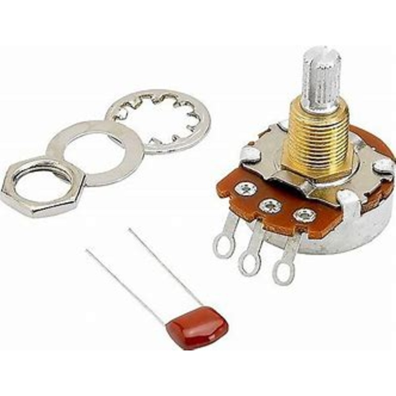 fender-500k-audio-taper-knurled-split-shaft-volume-tone-potentiometer Fender 500K Audio Taper Knurled Split Shaft Volume / Tone Potentiometer