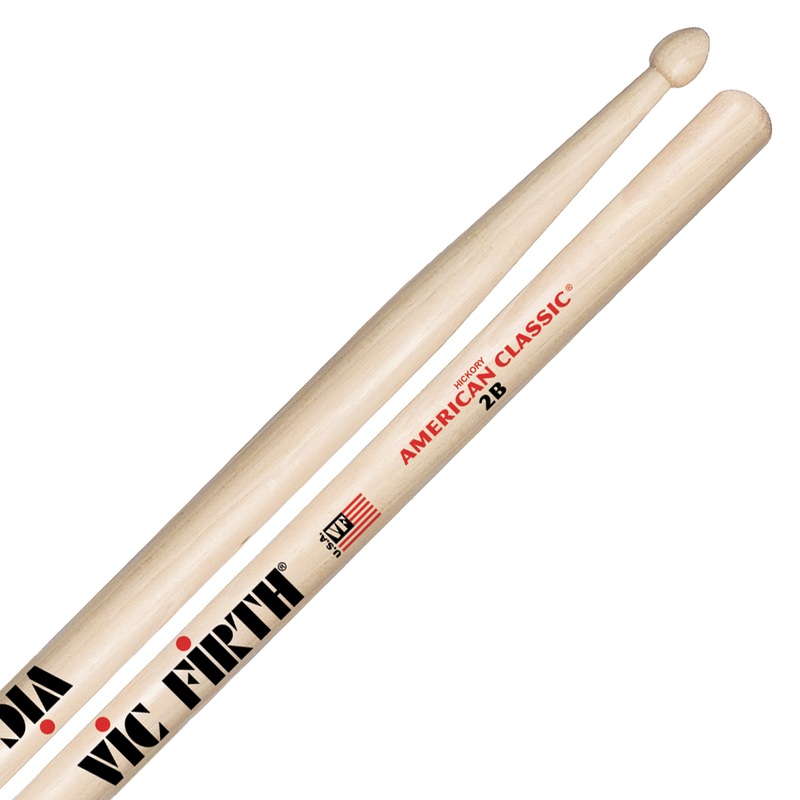 vic-firth-american-classic-hickory-drumstick-wood-tip-2b Vic Firth American Classic Hickory Drumstick, Wood Tip, 2B
