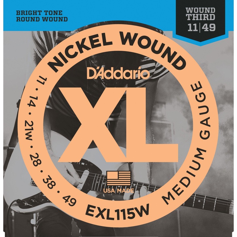 d-addario-xl-electric-guitar-string-set-wound-3rd-exl115w-medium-blues-jazz-rock-011-049 D'Addario XL Electric Guitar String Set, Wound 3rd, EXL115W Medium/Blues-Jazz Rock .011-.049